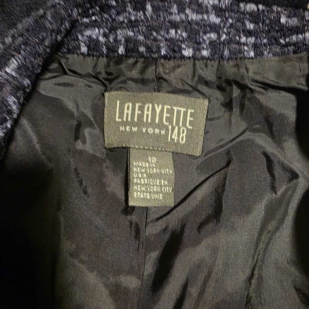 Lafayette 148 New York Navy and Black Textured Blazer